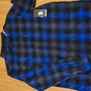 Hurley flannel plaid shirt blue xl new with tags